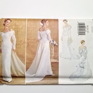Off-Shoulder Wedding Dress Pattern size 14-16-18